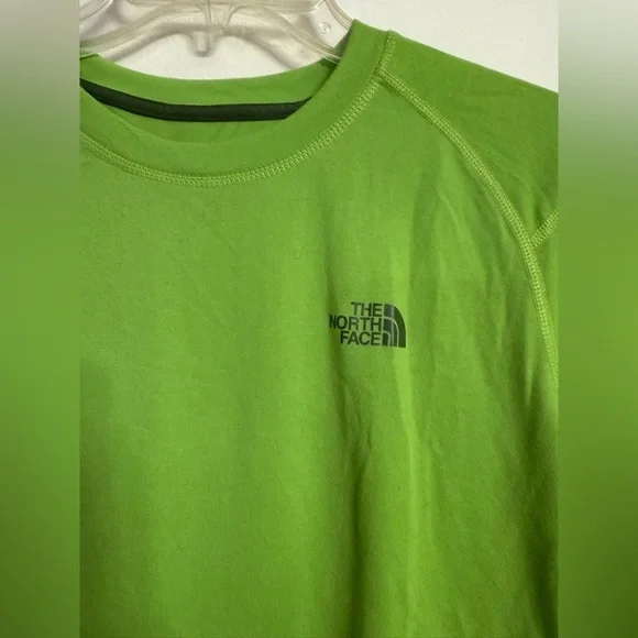 The North Face Mountain Athletic T Shirt Medium Lime Green Short Sleeve Flashdry - Picture 3 of 5